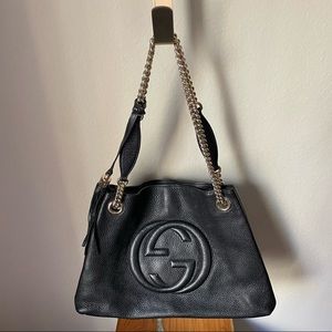 Final sale!!!Gucci pebbled calfskin medium soho chain shoulder bag